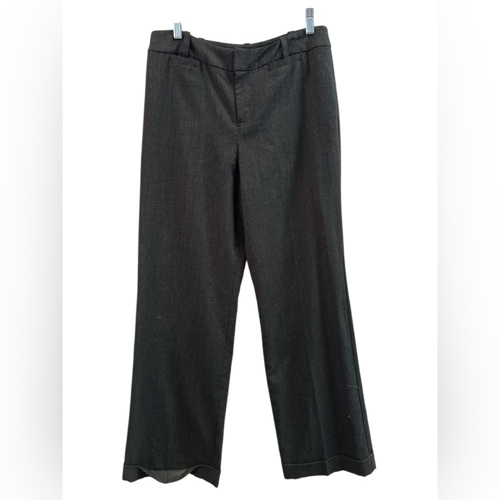 Black trouser straight leg dress pants